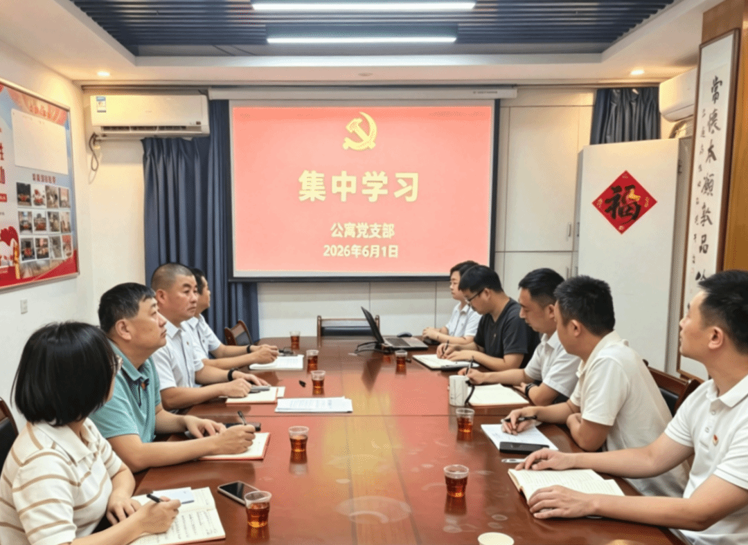 公寓党支部召开集中学习大会