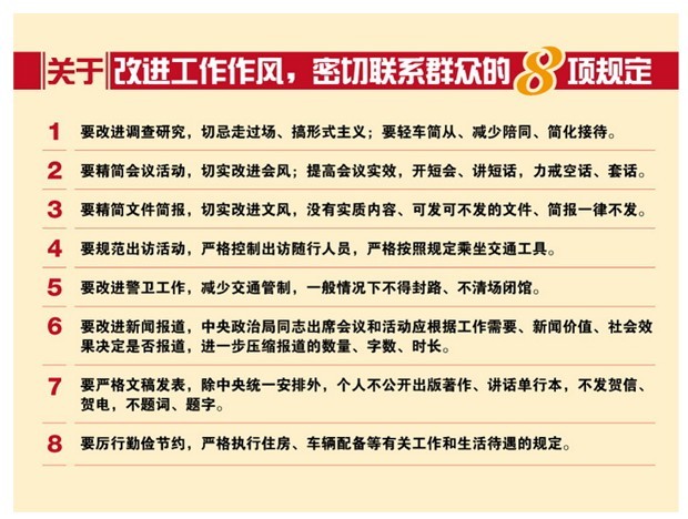 八论全面从严治党系列特稿之二  八项规定改变中国:管住嘴管住钱管出好党风  中国共产党新闻网 李源 秦华 2016年10月21日07:51    来源:人民网-中国共产党新闻网